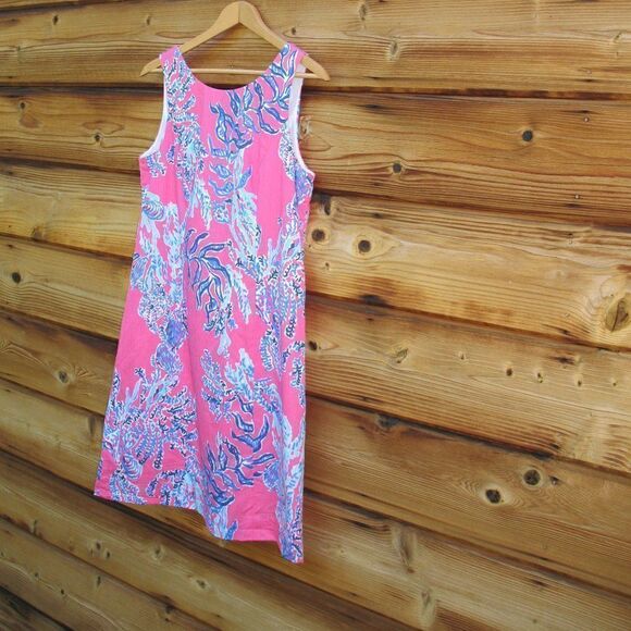 Lilly Pulitzer Cathy Samba Coral Shift Dress 4 - Picture 4 of 10